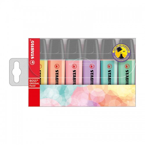 Stabilo Boss Pastel Highlighter Assorted Colours2 - Wallet of 6