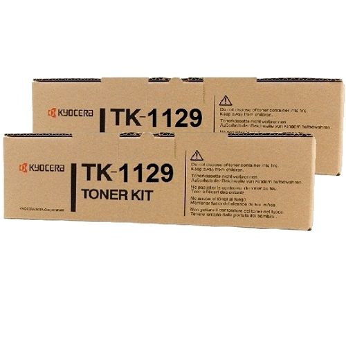 2 Pack Kyocera TK-1129 Genuine Toner Cartridges