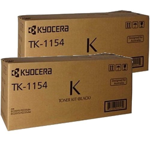 2 Pack Kyocera TK-1154 Genuine Toner Cartridges