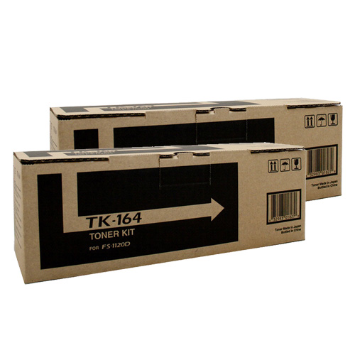 2 Pack Kyocera TK-164 Genuine Toner Cartridges