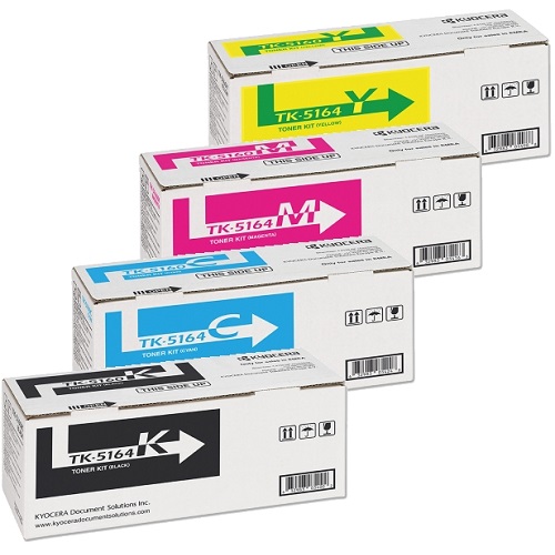4 Pack Kyocera TK-5164 Genuine Toner Cartridges