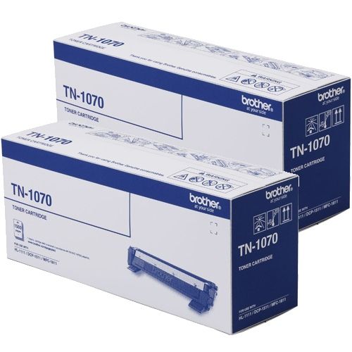 2 Pack Brother TN-1070 Genuine Toner Cartridges