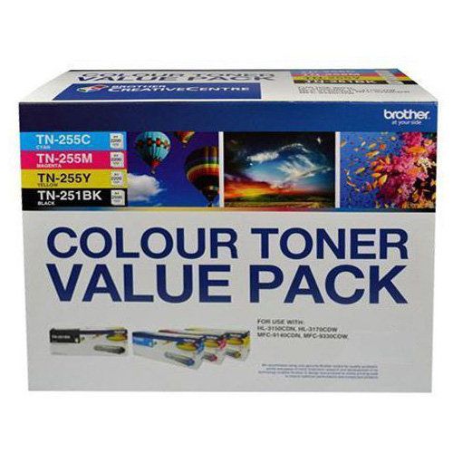 4 Pack Brother TN-251/TN-255 Genuine Toner Cartridges