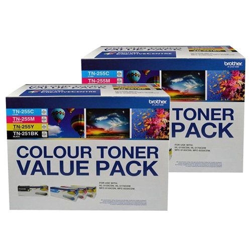 8 Pack Brother TN-251/TN-255 Genuine Toner Cartridges