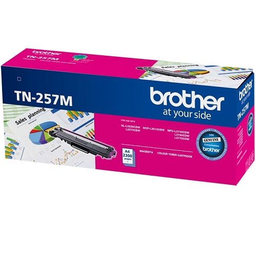 Brother TN-257M Magenta High Yield Genuine Toner Cartridge