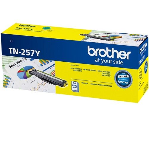 Brother TN-257Y Yellow High Yield Genuine Toner Cartridge