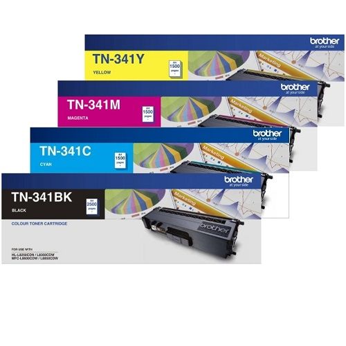 4 Pack Brother TN-341 Genuine Toner Cartridges