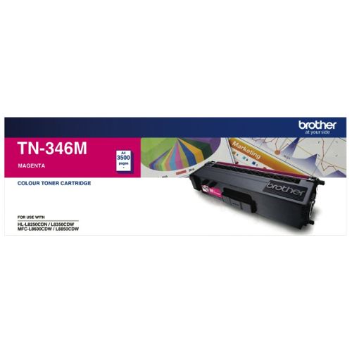 Brother TN-346M Magenta High Yield Genuine Toner Cartridge
