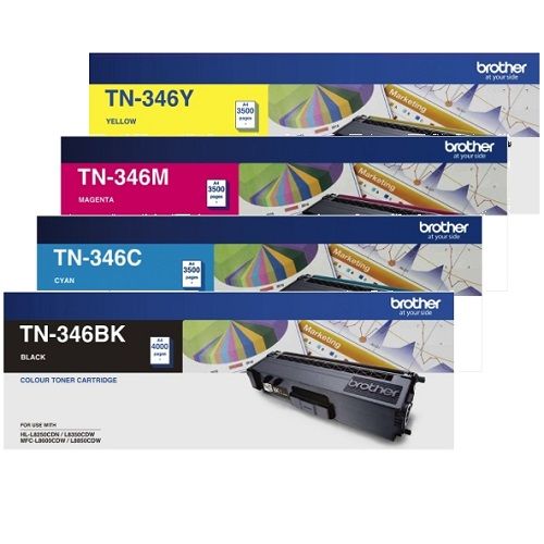 4 Pack Brother TN-346 Genuine Toner Cartridges