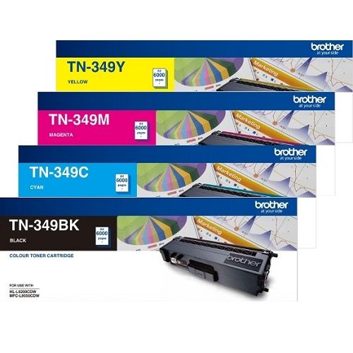 4 Pack Brother TN-349 Genuine Toner Cartridges