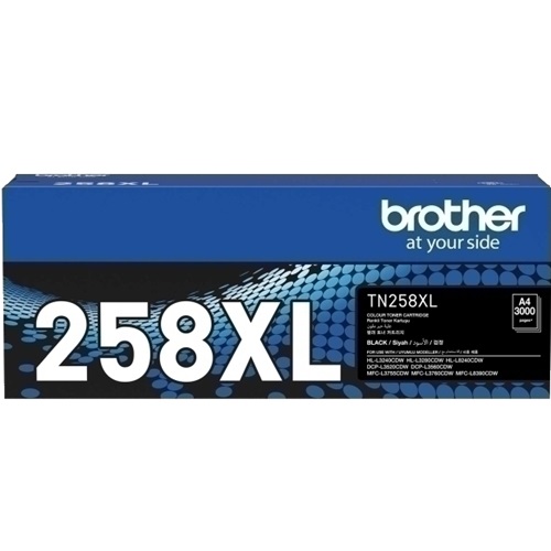 Brother TN258XLBK Black High Yield Genuine Toner Cartridge