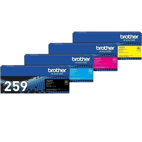 4 Pack Brother TN259 Genuine Toner Cartridges