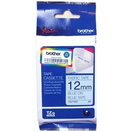 Brother TZe-FA53 Blue on Blue Iron-on Fabric Label Tape - 12mm x 3m