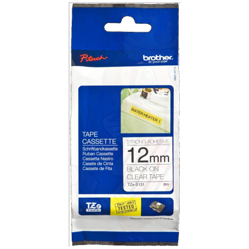 Brother TZe-M31 Black on Matt Clear Laminated Label Tape - 12mm x 8m