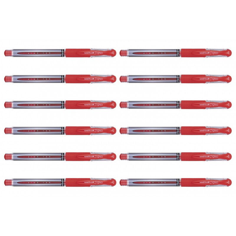 uni-ball Signo UM-151S Gel Grip Rollerball Pens 0.7 mm Red, Box of 12 uni-ball Signo UM-151S Gel Grip Rollerball Pens 0.7 mm Red, Box of 12
