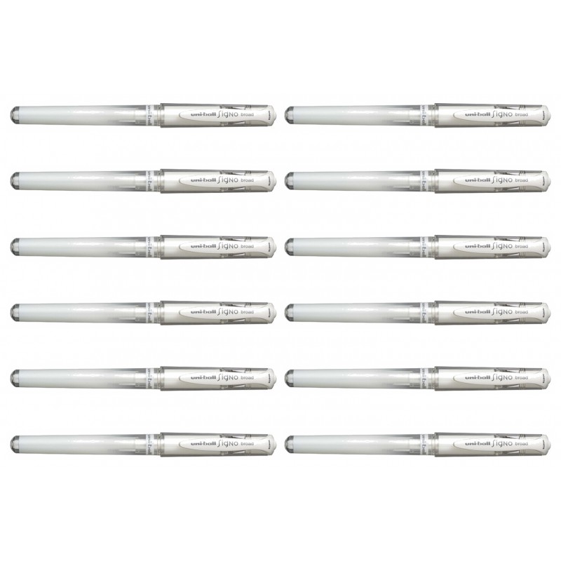 uni-ball Signo UM-153 Broad Gel Ink Pens White, Box of 12 uni-ball Signo UM-153 Broad Gel Ink Pens White, Box of 12