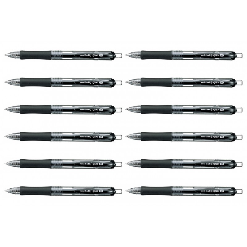 uni-ball Signo Retractable Gel Pens 0.5 mm Black, Box of 12 uni-ball Signo Retractable Gel Pens 0.5 mm Black, Box of 12