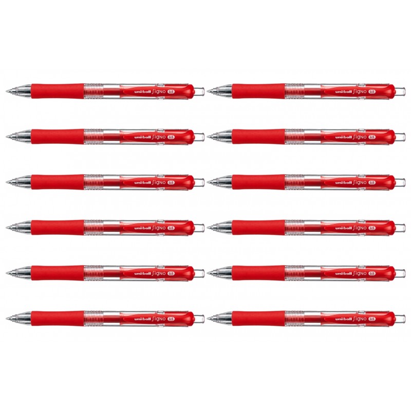 uni-ball Signo UMN-152 Retractable Gel Ink Pens Red, Box of 12 uni-ball Signo UMN-152 Retractable Gel Ink Pens Red, Box of 12