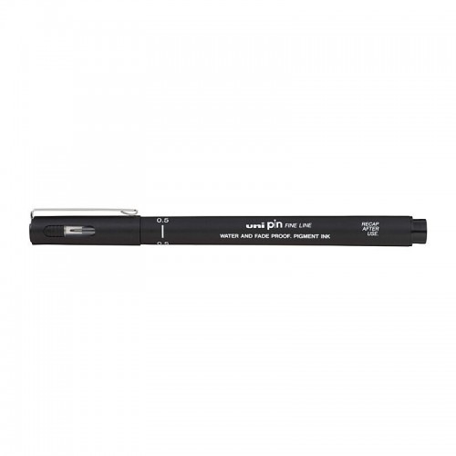 uni Pin Fineliner Pens 0.5 Black - Box of 12 uni Pin Fineliner Pens 0.5 Black - Box of 12