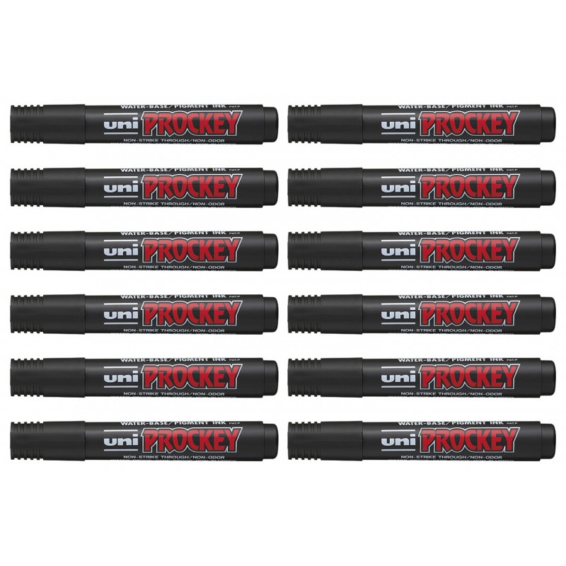 uni Prockey PM-122 Bullet Tip Permanent Markers Black, Box of 12 uni Prockey PM-122 Bullet Tip Permanent Markers Black, Box of 12