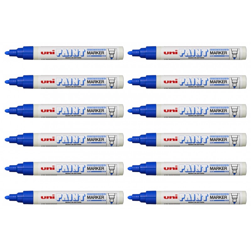 uni Paint Markers PX-20 Medium Bullet Tip Blue, Box of 12 uni Paint Markers PX-20 Medium Bullet Tip Blue, Box of 12