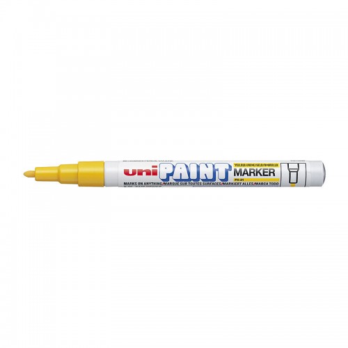 uni Paint Markers PX-21 Fine Bullet Tip - Yellow - Box of 12 uni Paint Markers PX-21 Fine Bullet Tip - Yellow - Box of 12