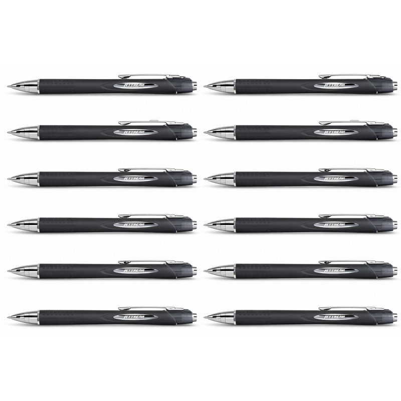 uni Jetstream SXN-210 Retractable Rollerball Pens Black, Box of 12 uni Jetstream SXN-210 Retractable Rollerball Pens Black, Box of 12