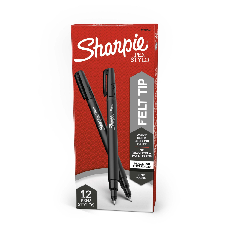 Sharpie Fineliner Pen Black - Box of 12