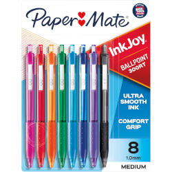 Paper Mate Inkjoy 300RT Ball Pen Assorted Colours - Pack of 8 - Box of 6