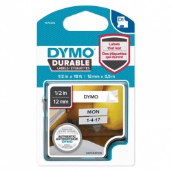 2 Pack DYMO 1978364 Black on White Durable D1 Industrial Label Tape - 12mm x 5.5m