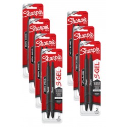 Sharpie Gel Black Metal Barrel 0.7mm Black - Pack of 2 - Box of 7
