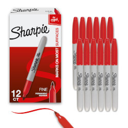 Sharpie Fine Point Permanent Marker NP Red - Box of 12