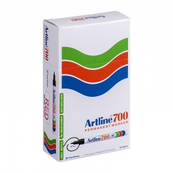 Artline 700 Permanent Markers - Bullet Tip Red - Box of 12