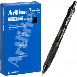 Artline Ikonic 8410 Ballpoint Pen Retract Grip Black - Box of 12