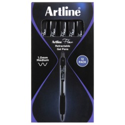 Artline Flow Retractable Ballpoint Pen Black - Box of 12