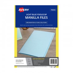 Avery Foolscap Manilla Folders Light Blue - Pack of 20