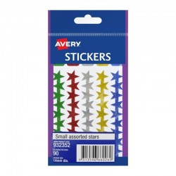 Avery Assorted Colours Star Stickers - 14mm - Pack of 90 - Box of 10