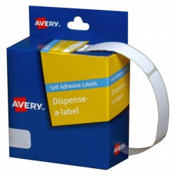 Avery White Rectangle Dispenser Stickers - 49 x 13 mm - 550 Labels - 1 Roll