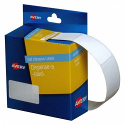 Avery White Rectangle Dispenser Stickers - 36 x 19 mm - 450 Labels - 1 Roll