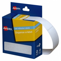 Avery White Rectangle Dispenser Stickers - 64 x 19 mm - 280 Labels - 1 Roll