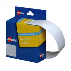 Avery White Rectangle Dispenser Stickers - 49 x 24 mm - 325 Labels - 1 Roll