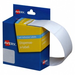 Avery White Rectangle Dispenser Stickers - 49 x 24 mm - 325 Labels - 1 Roll