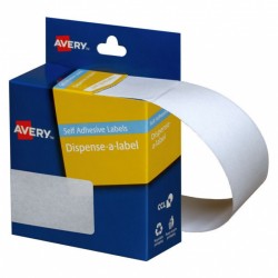 Avery White Rectangle Dispenser Stickers - 76 x 27 mm - 180 Labels - 1 Roll