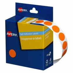 Avery Orange Dispenser Dot Stickers - 14 mm - 1050 Labels - 1 Roll