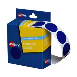 Avery Blue Dispenser Dot Stickers - 24 mm - 500 Labels - 100 Roll