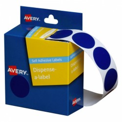 Avery Blue Dispenser Dot Stickers - 24 mm - 500 Labels - 100 Roll