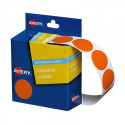 Avery Orange Dispenser Dot Stickers - 24 mm - 500 Labels - 1 Roll