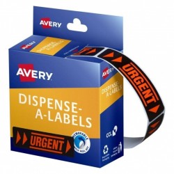 Avery Urgent Dispenser Labels - 64 x 19 mm - 125 Labels - 1 Roll
