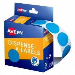 Avery Light Circle Blue Dispenser Labels - 24 mm - 500 Labels - 1 Roll