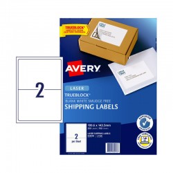 Avery Shipping Labels with Trueblock - 199.6 x 143.5 mm 2UP - 200 Labels - 100 Sheets